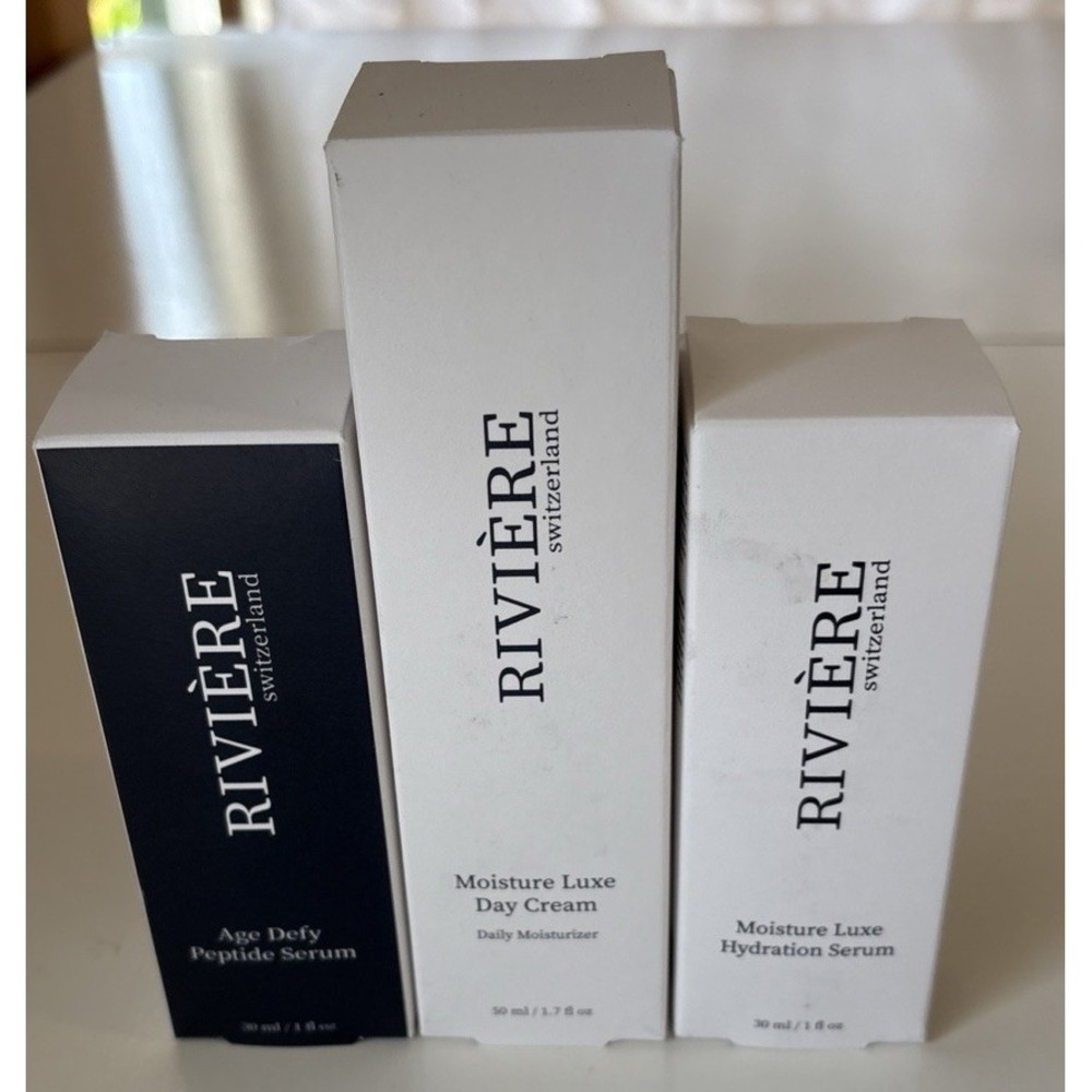 RIVIERE Moisture Luxe Day Cream 50ml and 2 Serums 30ml Hydrating HA Dry Skin Set